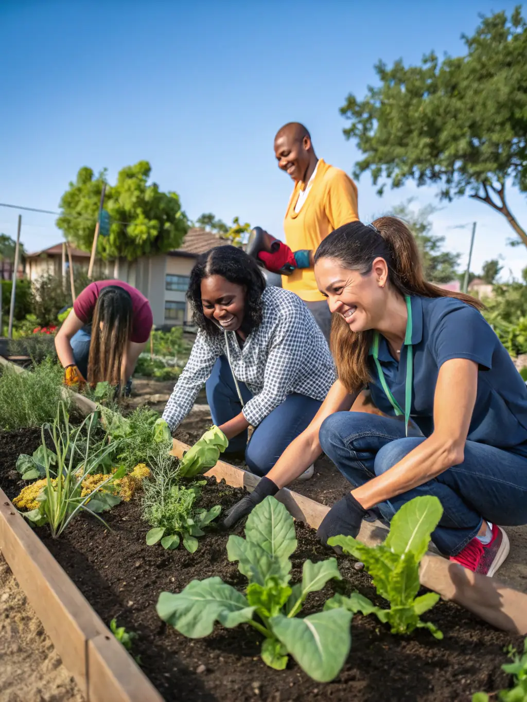 A photograph of community members working together to build and maintain a community farm, showcasing the collaborative spirit fostered by Lepo ‘Ula.